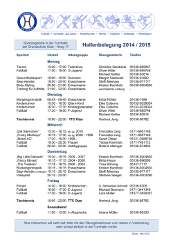 Hallenbelegungsplan