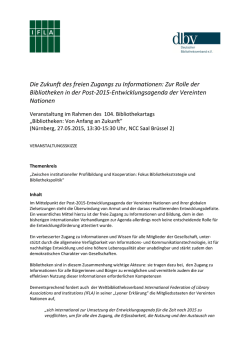 Die Zukunft des freien Zugangs zu Informationen: Zur Rolle der