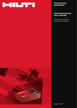 Technisches Datenblatt Hilti Brandschutz- stein CFS-BL