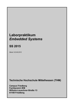 Laborpraktikum Embedded Systems SS 2015
