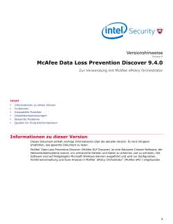 McAfee Data Loss Prevention Discover 9.4.0 Versionshinweise Zur