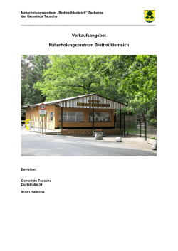 Verkaufsangebot Naherholungszentrum Brettm&uuml;hlenteich