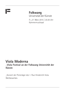 Veranstaltungsprogramm  - Folkwang Universität der Künste