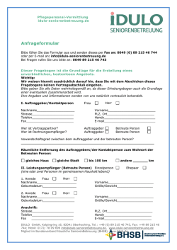 Hier geht es zu dem Anfrageformular