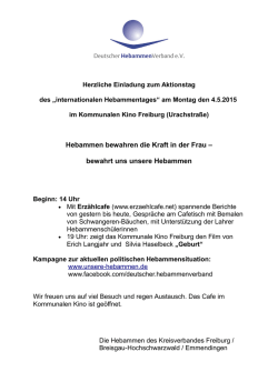 Hebammen bewahren die Kraft in der Frau &ndash; bewahrt uns unsere