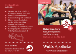www.wolfs-apotheke.de Hatha-Yoga-Kurs Kraft, Beweglichkeit und