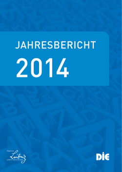 JAHRESBERICHT - Deutsches Institut f&uuml;r Erwachsenenbildung