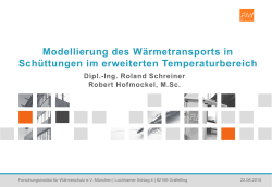 Robert Hofmockel Modellierung des Wärmetransports in