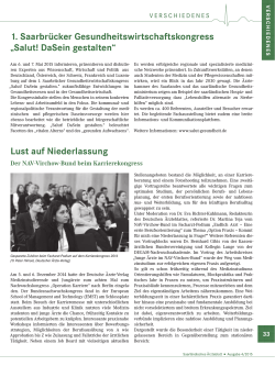 Salut! DaSein gestalten - Saarländisches Ärzteblatt