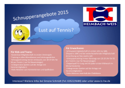 Angebote 2015 - TC Heimbach-Weis