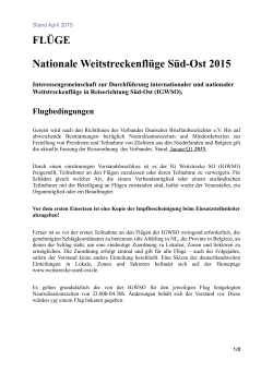 FLÜGE Nationale Weitstreckenflüge Süd-Ost 2015