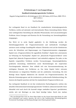 Handbuch kriminalprognostischer Verfahren - Polizei