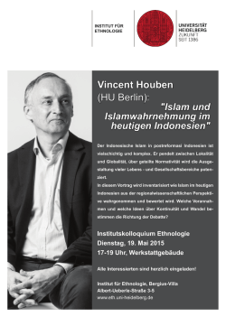 Vortrag Houben - Institut f&uuml;r Ethnologie, Universit&auml;t Heidelberg