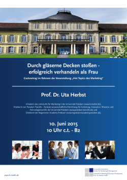 Plakat Vortrag Frau Prof. Dr. Uta Herbst