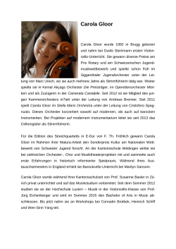 Solistin: Carola Gloor, Cello