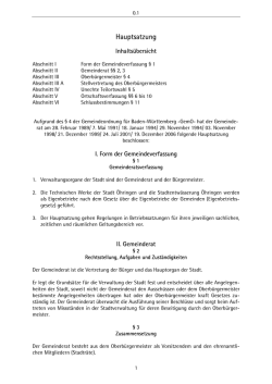 Hauptsatzung - Stadt &Ouml;hringen