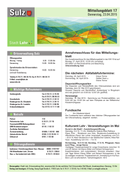 Mitteilungsblatt Sulz 17 / 2015 (application/pdf)