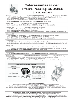 Interessantes 3.5.2015 - Pfarre Penzing St. Jakob