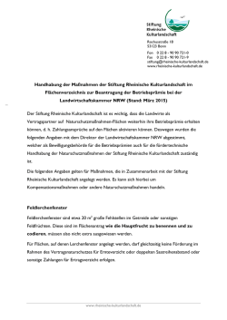 Handhabung der Ma&szlig;nahmen der Stiftung Rheinische