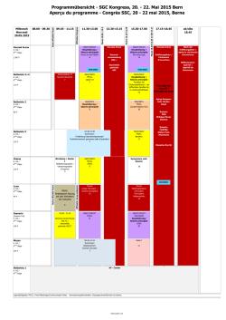 Programmübersicht - SGC Kongress, 20.