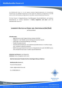 LEHRKRÄFTE DEUTSCH ALS FREMD- BZW. ZWEITSPRACHE (DAF/DAZ