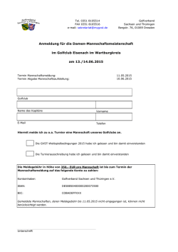 Anmeldung - Golfverband Sachsen und Thüringen e.V.