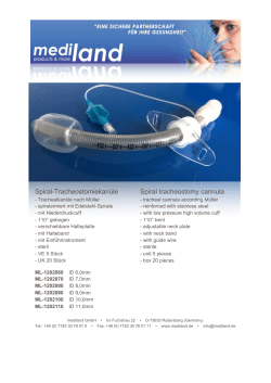 Spiral-Tracheostomiekanüle Spiral tracheostomy