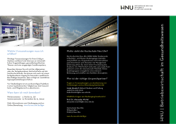 HNU | Betriebswirtschaft im Gesundheitswesen - Hochschule Neu-Ulm