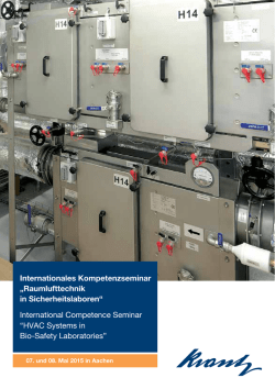 Internationales Kompetenzseminar &bdquo;Raumlufttechnik in Sicherheits