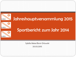 Sportbericht Saison 2014