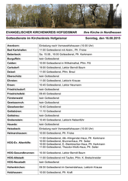 Gottesdienste PDF - Evangelischer Kirchenkreis Hofgeismar