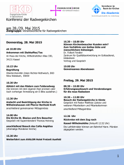 Programm Konferenz Radwegekirchen 2015