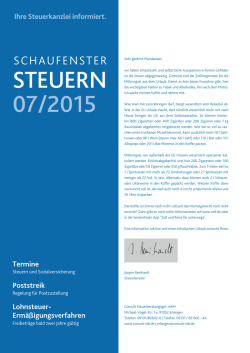 Mandantenbrief des Vormonats lesen