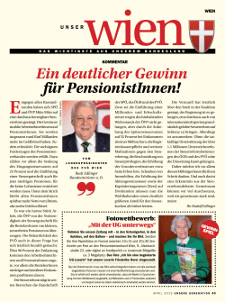 Ein deutlicher Gewinn f&uuml;r PensionistInnen!