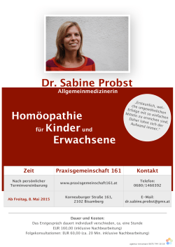 Plakat, Dr. Sabine Probst