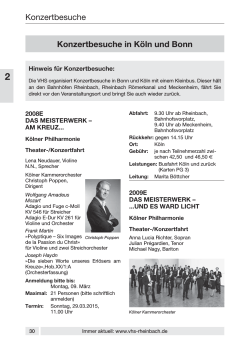 Konzertbesuche - Volkshochschulzweckverband Meckenheim