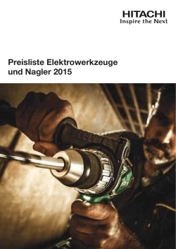Preisliste Elektrowerkzeuge und Nagler 2015