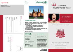 Ankündigung Lübecker Psychotherapietage 2015