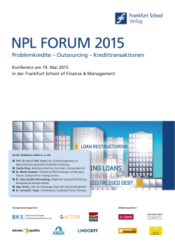 NPL Forum 2015 - Frankfurt School Verlag