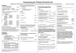Preisaushang der VR-Bank SchweinfurteG