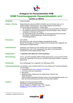 KHM Preis - Kollegium für Hausarztmedizin