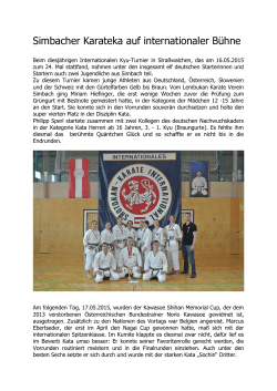 Kawasoe Memorial Cup - Lembukan Karate Dojo Simbach