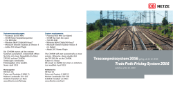 Trassenpreissystem 2016 gültig ab 13.12.2015 Train