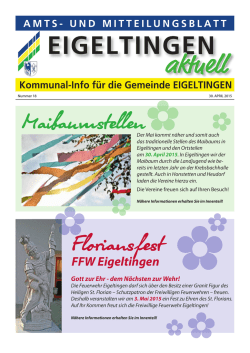 EIGELTINGEN EIGELTINGEN Maibaumstellen Floriansfest