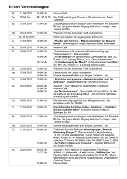 Unsere Veranstaltungen: - Treffpunkt Mozartstrasse