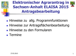 Elektronischer Agrarantrag in Sachsen-Anhalt ELAISA 2015