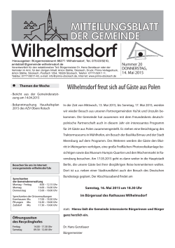 Wilhelmsdorf freut sich auf Gäste aus Polen