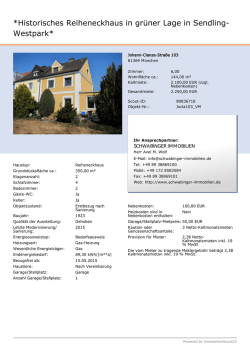 Historisches Reiheneckhaus in gr&uuml;ner Lage in Sendling