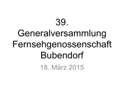 Jahresbericht - Fernsehgenossenschaft Bubendorf