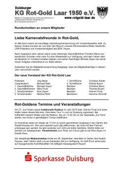 Rundbrief - KG Rot-Gold Laar 1950 eV
